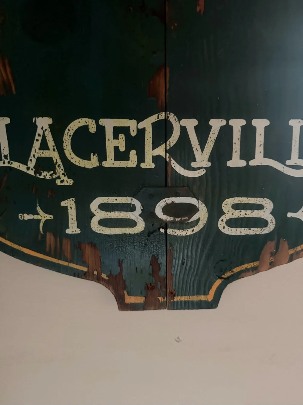 Placerville 1898 Vintage Shield Wall Sign - Green